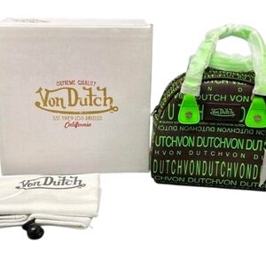 Von Dutch NWT Lime Green Logo Small Bowling Satchel Bag Full Inclusion!